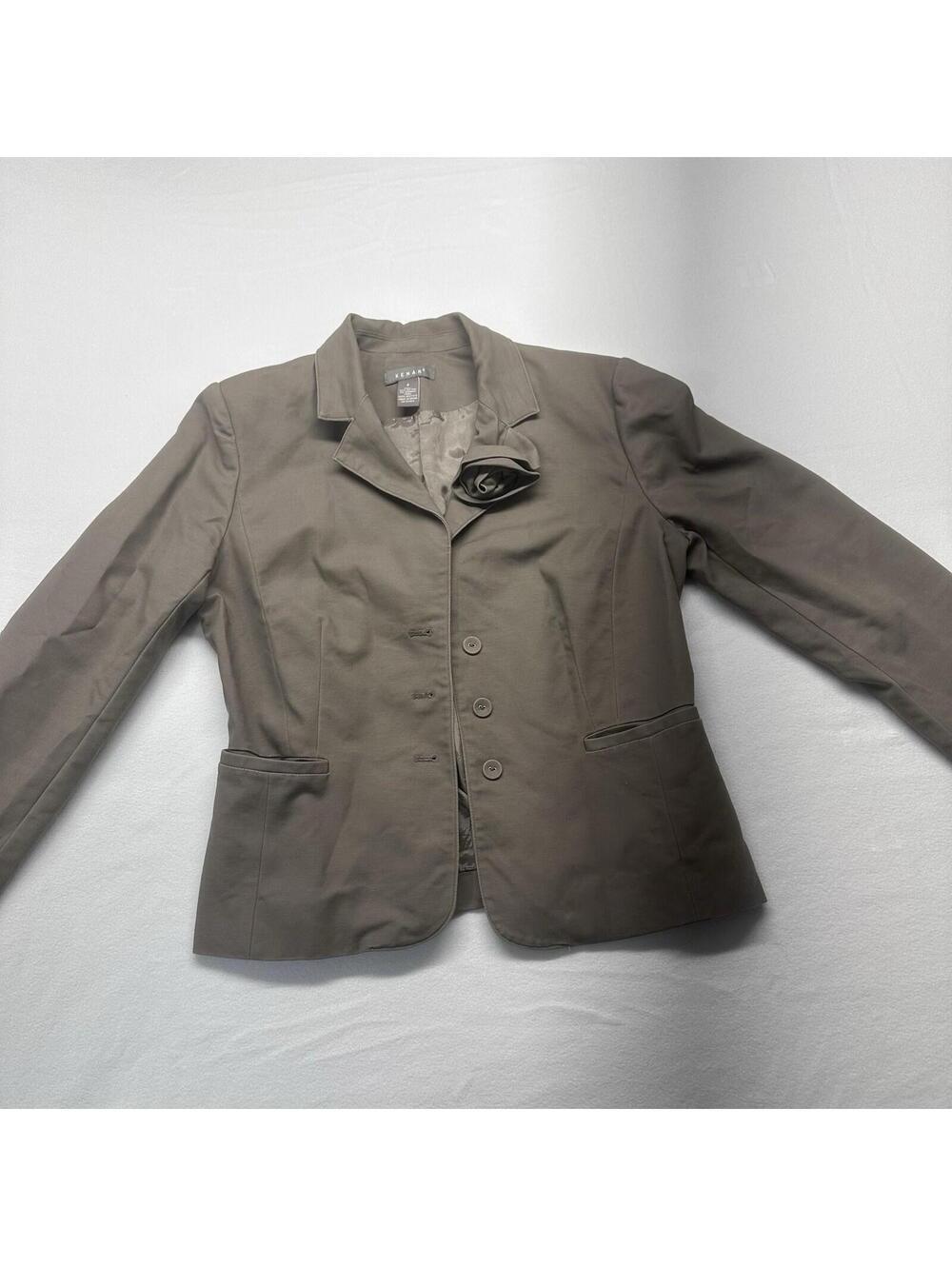Kenar Cotton Blend Blazer Size 8 Brown Color